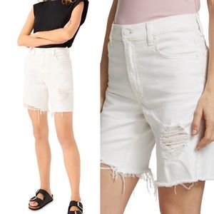 7 for all mankind white denim shorts boyfriend